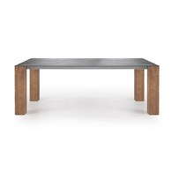 義大利OliverB 陶瓷實木柱腳餐桌 (希臘黑、長200公分)
