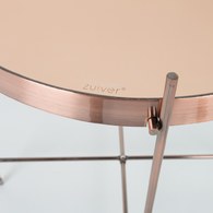 荷蘭Zuiver 瑰麗感玫瑰金鏡面邊桌 (小、直徑43)
