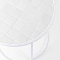 荷蘭Zuiver 拼磚釉面圓形邊桌 (白、40公分)