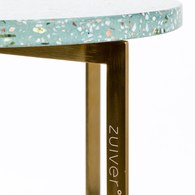 荷蘭Zuiver 金屬拼接水磨石邊桌(綠)