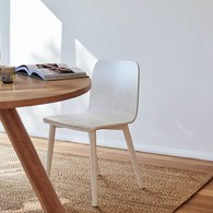 丹麥Sketch 簡約木作L型單椅 (白)
