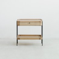 丹麥Sketch立體邊緣雙層方形收納邊桌(橡木)
